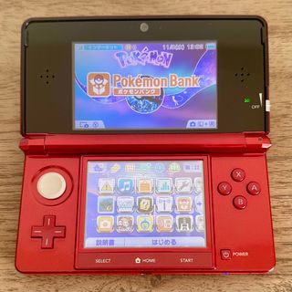 ニンテンドー3DS(ニンテンドー3DS)の3ds フレアレッド ポケモンバンク ポケムーバー(携帯用ゲーム機本体)