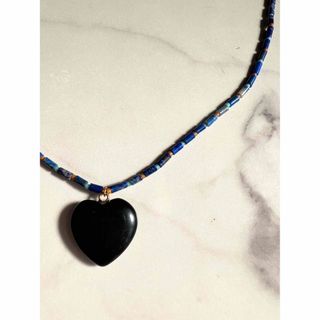 Heart stone Necklace ハートストーン天然石ネックレス(ネックレス)