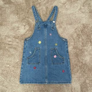 SHEIN 花柄刺繡  デニムオーバーオール 120(スカート)