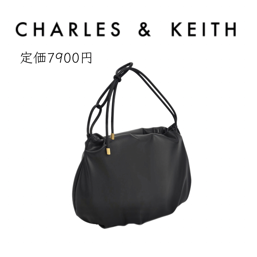 Charles and Keith(チャールズアンドキース)の【CHARLES & KEITH】美品 黒 ノッティドハンドル バッグ レディースのバッグ(トートバッグ)の商品写真