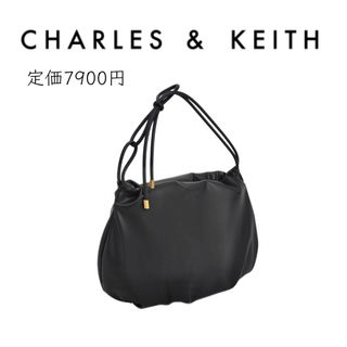 チャールズアンドキース(Charles and Keith)の【CHARLES & KEITH】美品 黒 ノッティドハンドル バッグ(トートバッグ)