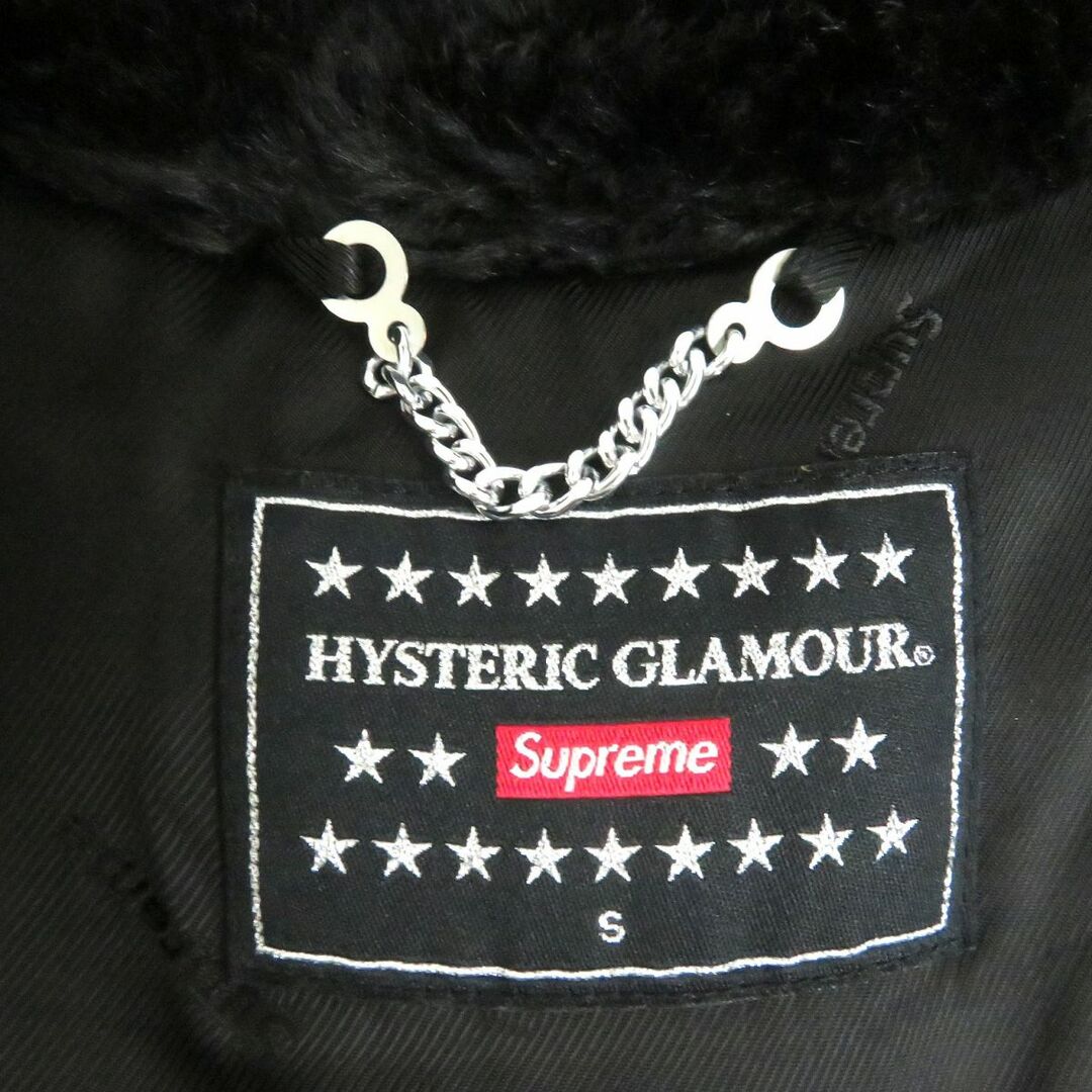 美品□17AW Supreme×HYSTERIC GLAMOUR シュプリーム ヒステリックグラマー Fuck You Faux Fur Coat フェイクファーコート 黒 S 正規品　t10-st30316-623