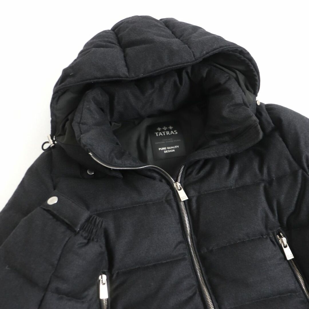 美品□17AW TATRAS タトラス Rライン MTA17A4289 DOMIZIANO ウール×シルク WZIP フーデッド ダウンジャケット ダークグレー 01 正規品　t16-st30316-692