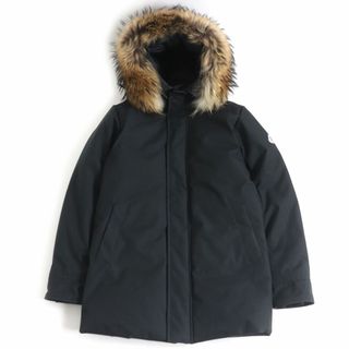 美品□PYRENEX/ピレネックス ANNECY FUR ラクーンファー フーデッド ダブルZIP ダウンコート/ダウンジャケット ブラック M 正規品 メンズ