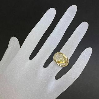 K18 ルチルクォーツリング サイズ11号 5.9ｇ 針水晶 18金 金運の通販