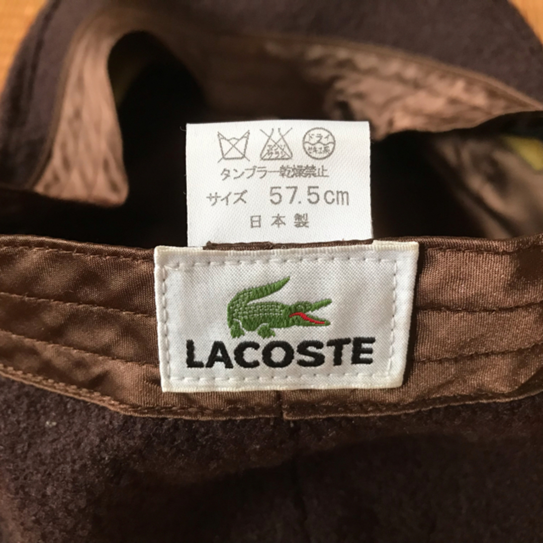 LACOSTE(ラコステ)のLACOSTE 日本製　ウール混ハンチング　57.5cm ブラウン メンズの帽子(ハンチング/ベレー帽)の商品写真