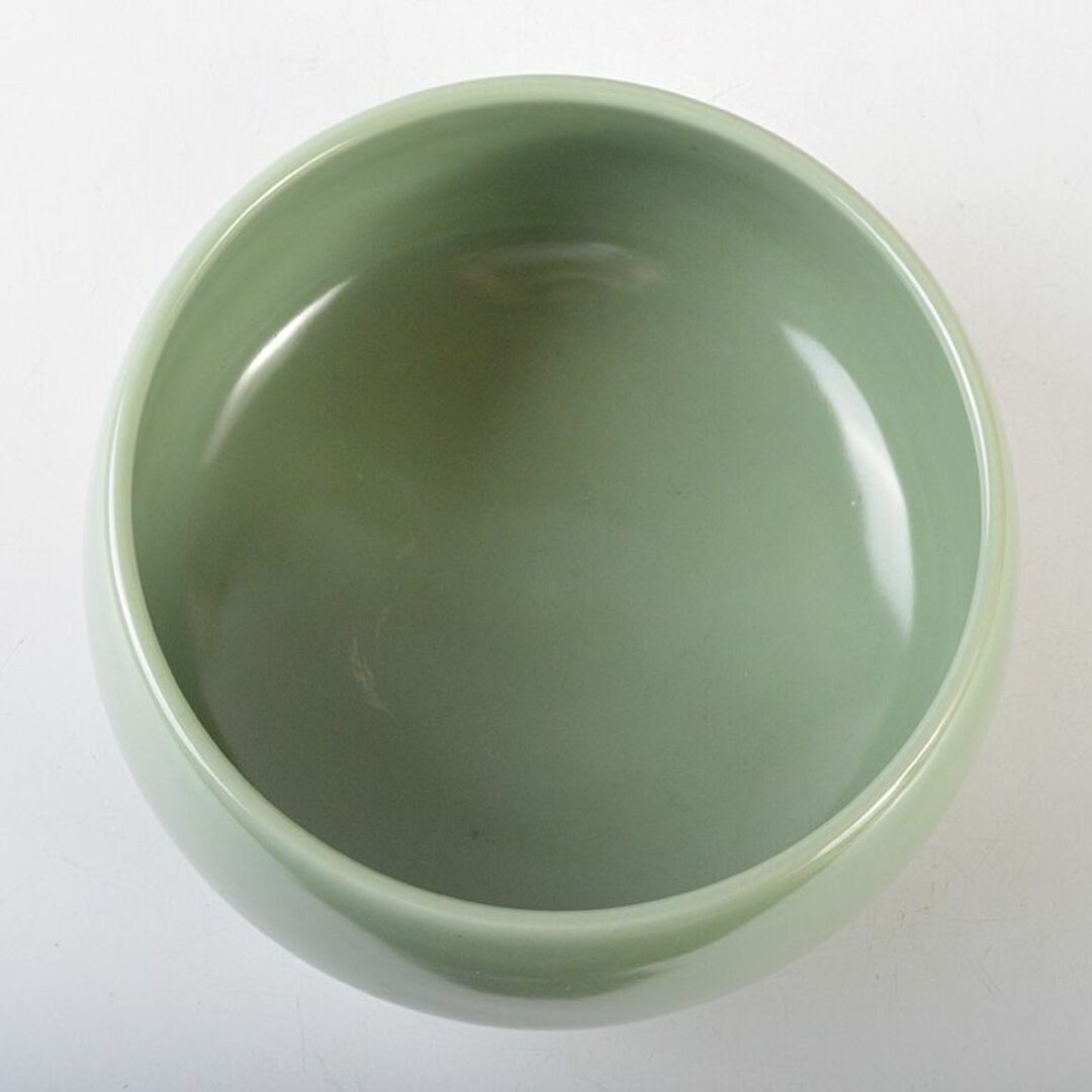 茶道具 平安 加藤渓山作 天龍寺青磁 鉄鉢形鉢 漆蓋付 共箱 M 茶道具 平安 加藤渓山作 天龍寺青磁 鉄鉢形鉢 漆蓋付 共箱 M