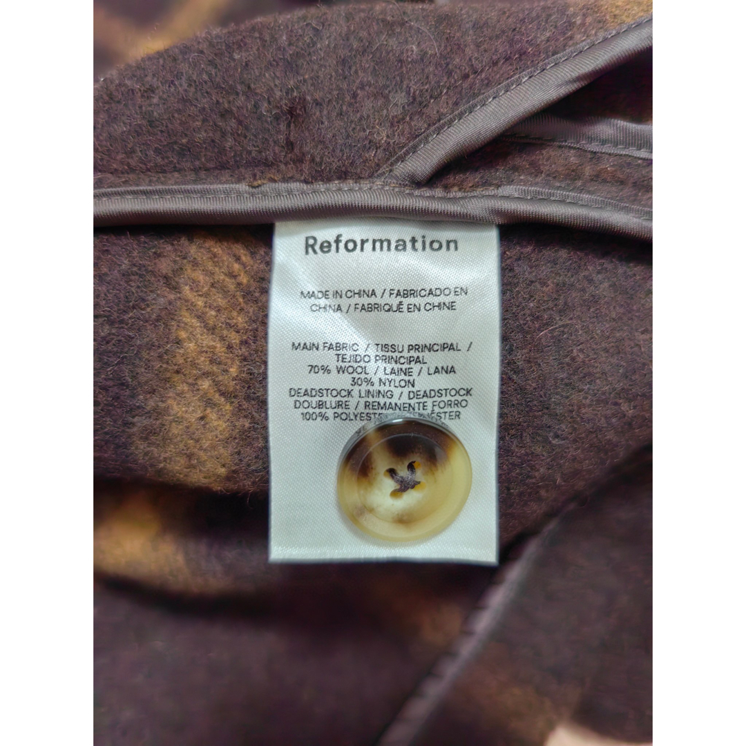 ❤️Reformation 新作新品　ブラウン　チェック　コート　オシャレ　3色 レディースのジャケット/アウター(ピーコート)の商品写真