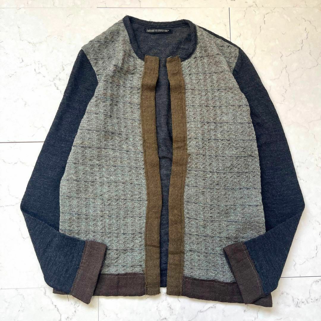 Y's - 【Y's】日本製 サイズ3(L) ウール 切り替え ニット カーディガン