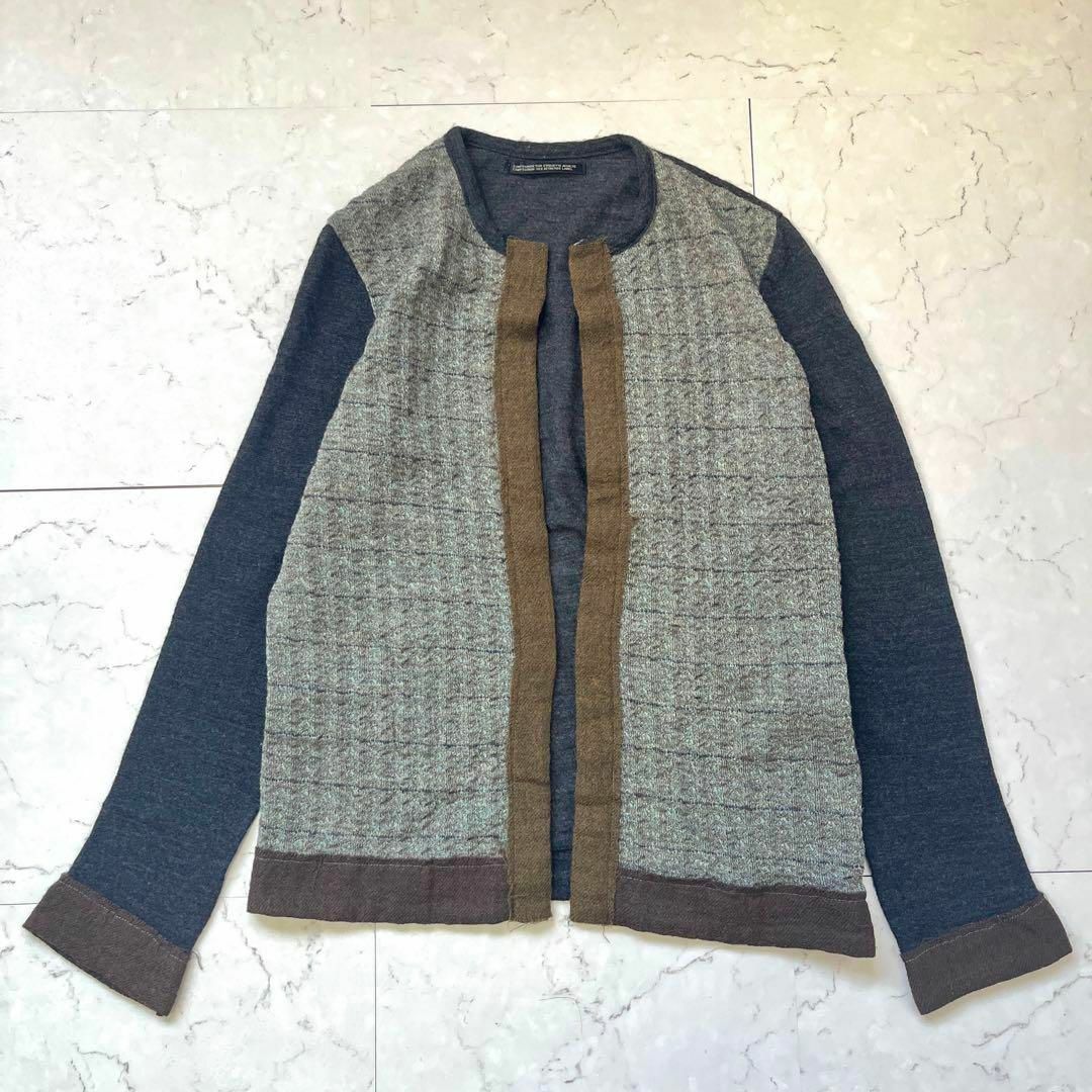 Y's - 【Y's】日本製 サイズ3(L) ウール 切り替え ニット カーディガン