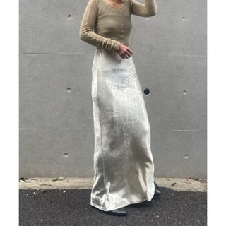 ロク(6 (ROKU))のENOF🤍velvet long skirt アイボリー　Sサイズ(ロングスカート)