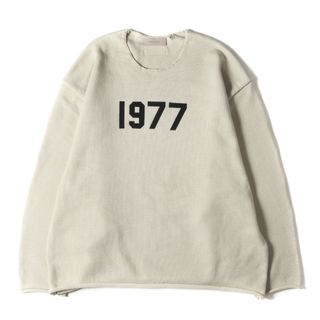 FEAR OF GOD フィアオブゴッド ニット サイズ:XXL 20SS FOG ESSENTIALS エッセンシャルズ 1977ロゴ オーバーサイズ ニット セーター RAW EDGE SWEATER ベージュ系(WHEAT) トップス 長袖【メンズ】【美品】