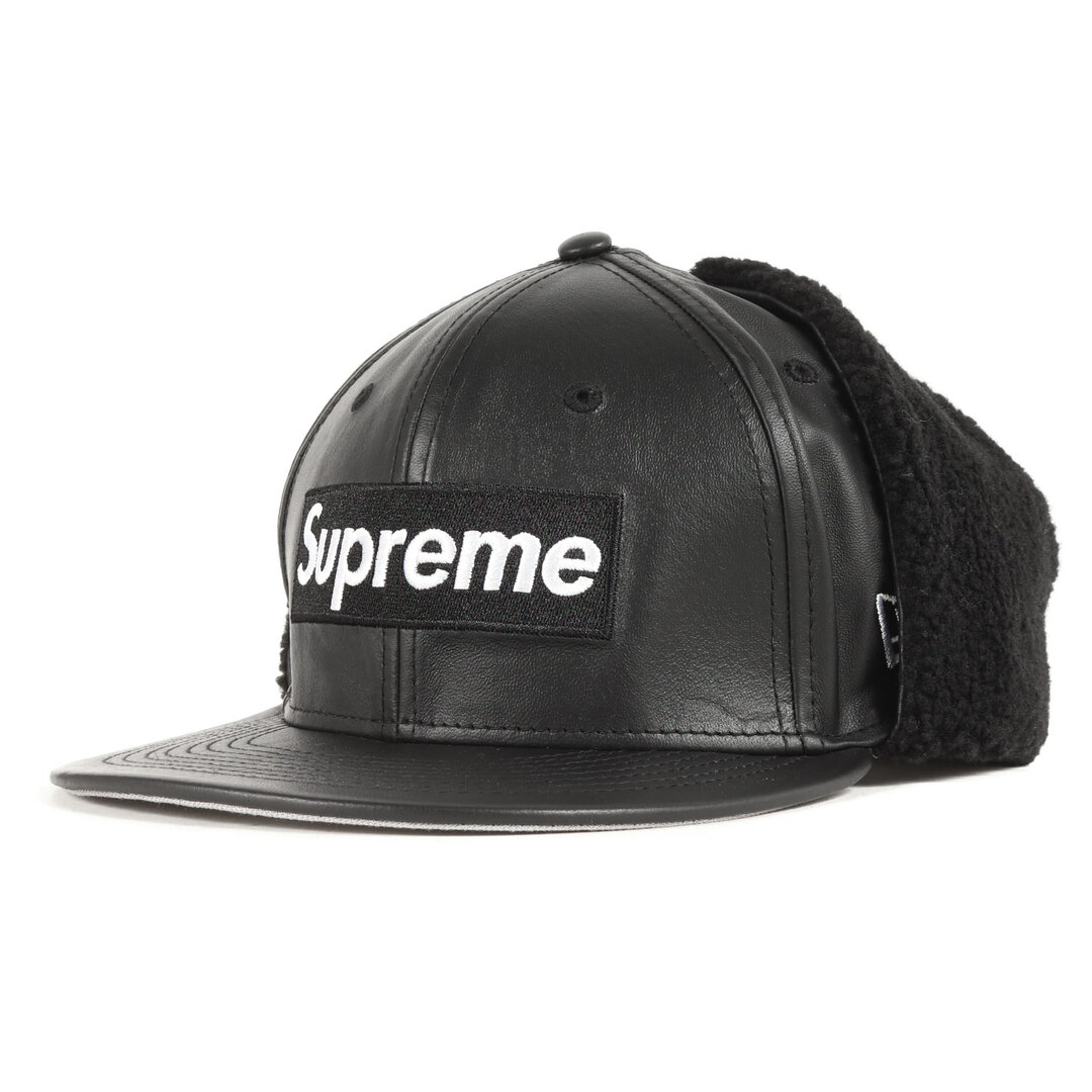 Supreme box logo cap newera 12aw レザー