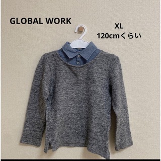 グローバルワーク(GLOBAL WORK)の【1111】GLOBAL WORK  重ね着風ニット(グレー) XL(ニット)