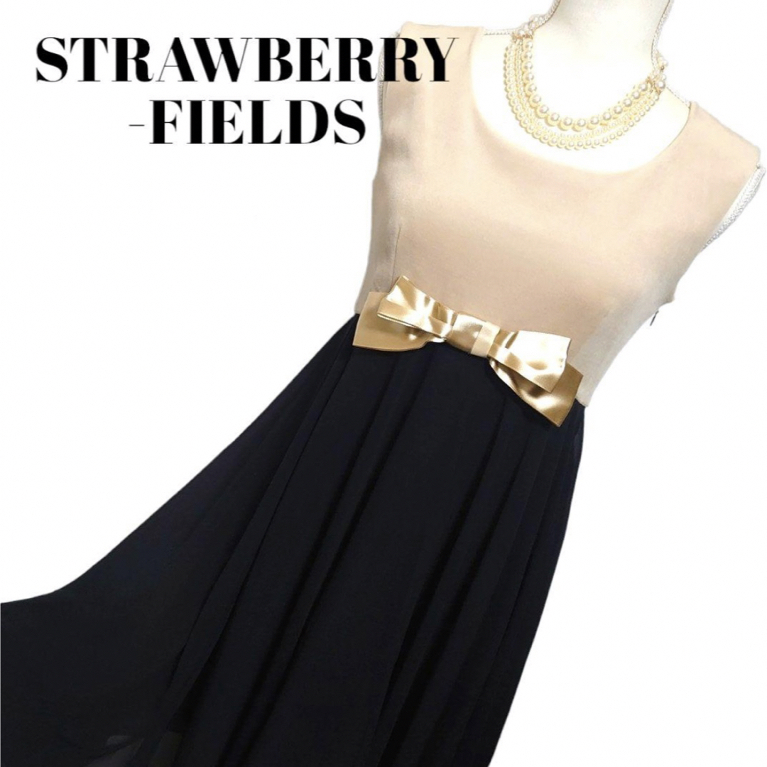 STRAWBERRY-FIELDS(ストロベリーフィールズ)の美品♡ストロベリーフィールズグレースドレス 結婚式 レディースのワンピース(ひざ丈ワンピース)の商品写真