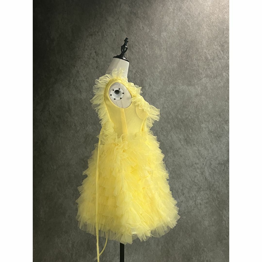 華やか 可愛い イエロー ポンチョ Vネック カラーミニドレス 2次 華やか 可愛い イエロー ポンチョ Vネック カラーミニドレス 2次