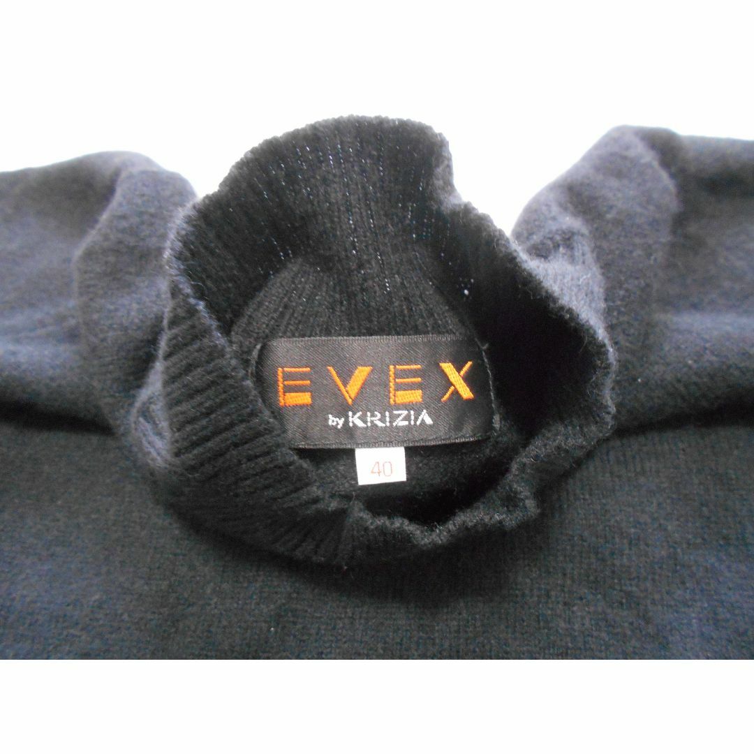 EVEX by KRIZIA(エヴェックスバイクリツィア)の美品 送料無料！ クリツィア ブラック ハイネック カシミヤ ニット 11号 レディースのトップス(ニット/セーター)の商品写真