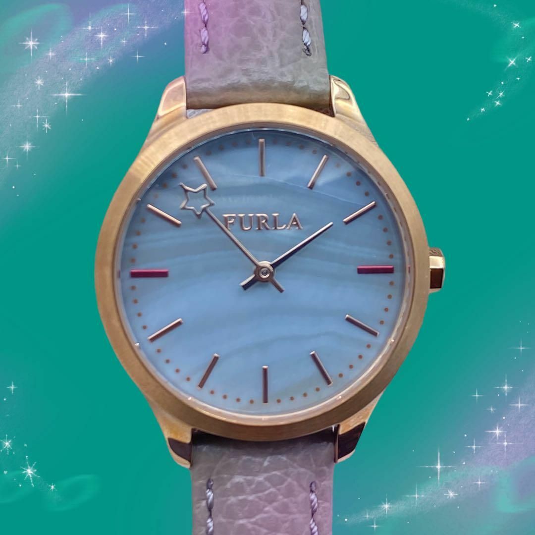 《美品　稼動品》フルラ　ライク　防水　レディース腕時計　グレー系文字盤　クォーツHirachanレディース時計