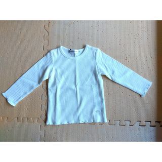 ベベ(BeBe)の長袖 リブ フリル カットソー BeBe 白(Tシャツ/カットソー)