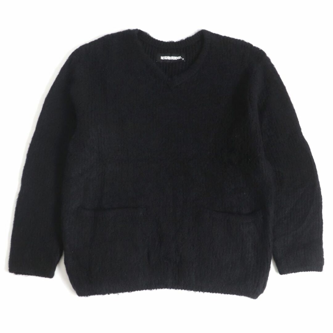 美品□20AW NEIGHBORHOOD/ネイバーフッド 202FUNH-KNM04 MOHAIR NA-KNIT モヘア混 長袖 ロングスリーブニット/セーター ブラック S 正規品　t13-st30329-16