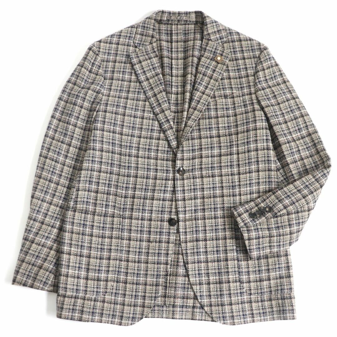 LARDINI - 極美品□LARDINI/ラルディーニ チェック柄 ブートニエール