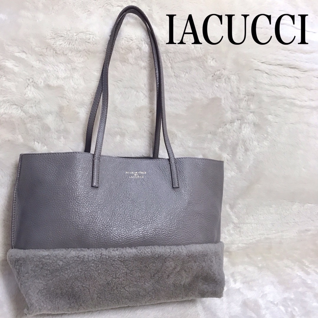 IACUCCI(イアクッチ)の美品 IACUCCI イアクッチ ファー 切り替え レザー トートバッグ 肩がけ レディースのバッグ(トートバッグ)の商品写真