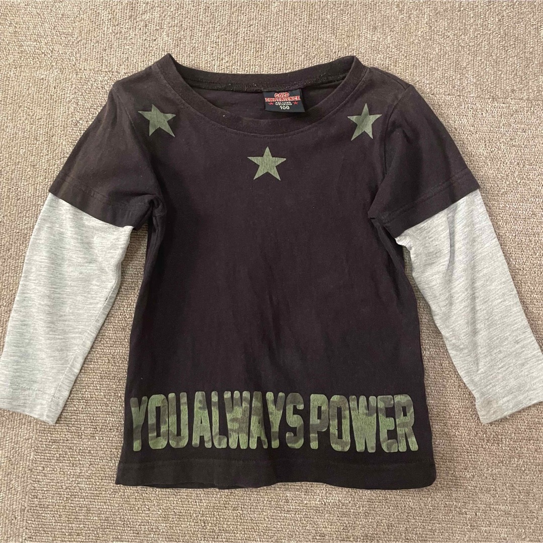 devirock(デビロック)の長袖　ロンT 100 2枚セット キッズ/ベビー/マタニティのキッズ服男の子用(90cm~)(Tシャツ/カットソー)の商品写真