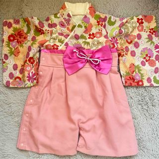 スウィートマミー(SWEET MOMMY)のスウィートマミー　袴風ロンパース　80 足袋靴下おまけ付き(和服/着物)