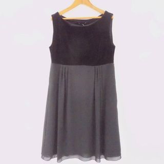 フォクシー(FOXEY)の美品 VELOUR NOIR by FOXEY NEW YORK フォクシー 26445 ワンピース 42(L) トリアセテート 他 ノースリーブ ベロア ノワール 切り替え レディース AM4985A50 (ミニワンピース)