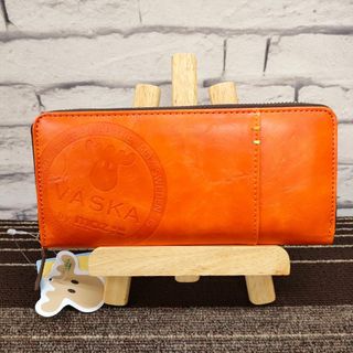 モズ(moz)の★新品★ VASKA by moz カリオン ラウンドファスナー長財布 オレンジ(財布)