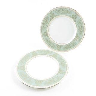 ウェッジウッド(WEDGWOOD)の美品 WEDGWOOD ウェッジウッド コロンビアセージグリーン 中皿 2枚 ペア 18cmプレート デザート ケーキ SY7328B1 (食器)