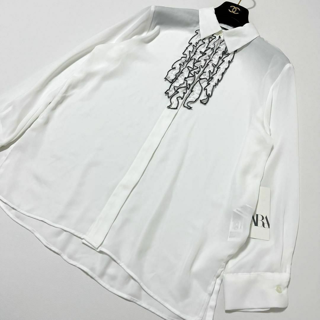 【新品未使用】ZARA フリルシャツ　Mサイズ