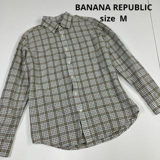 バナナリパブリック(Banana Republic)のBANANA REPUBLIC バナリパ　チェックシャツ　古着　リネン　麻(シャツ)