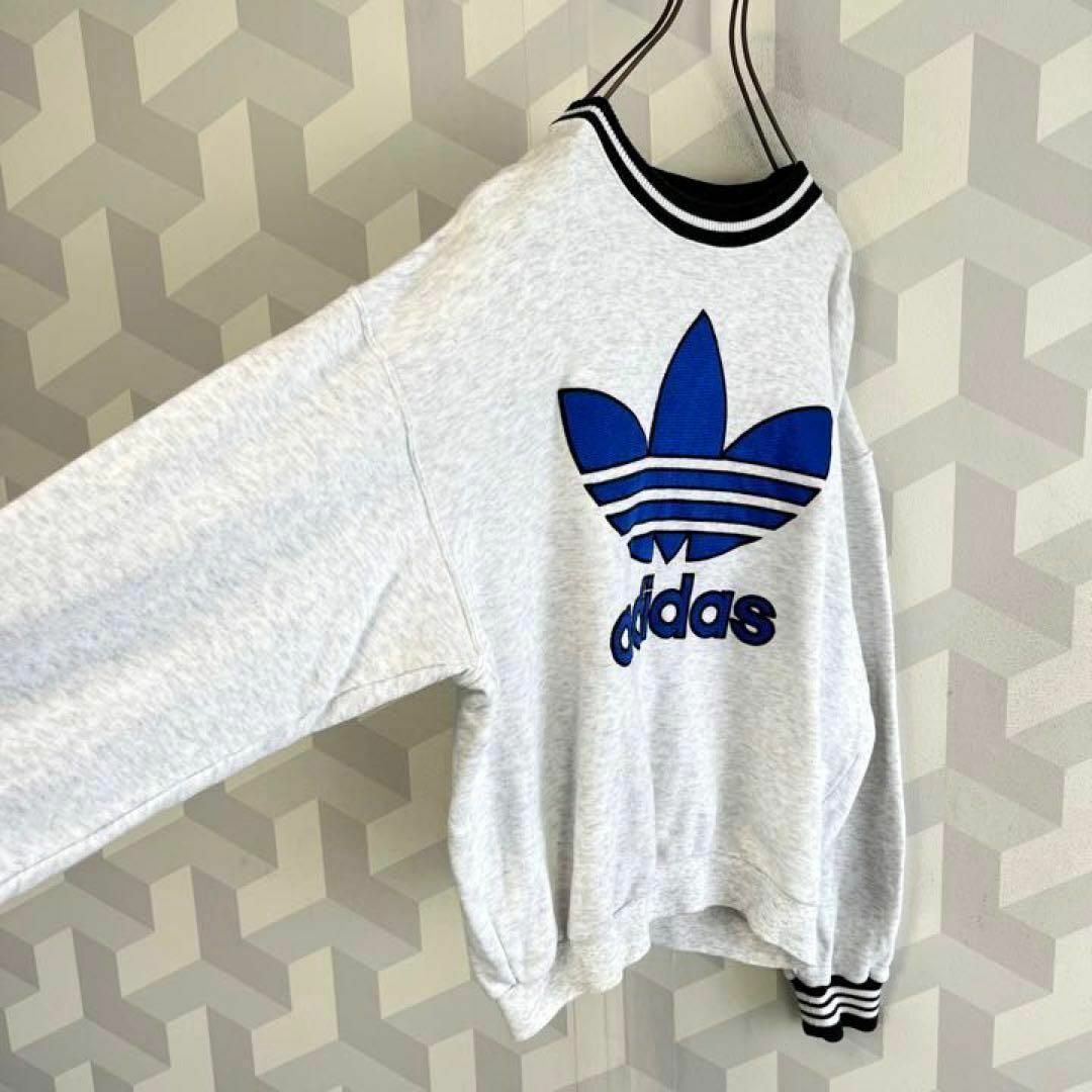 【レア】90s アディダス 刺繍ビッグロゴ スウェットトレーナー adidas