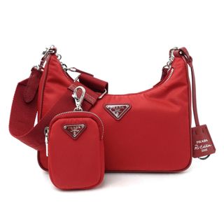 プラダ(PRADA)のPRADA プラダ Re Edition テスート ショルダーバッグ レッド 1BH204 レディース【中古】【美品】(ショルダーバッグ)