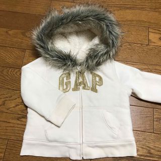 ベビーギャップ(babyGAP)のbaby GAP ファー付きボアパーカー　90(ジャケット/上着)