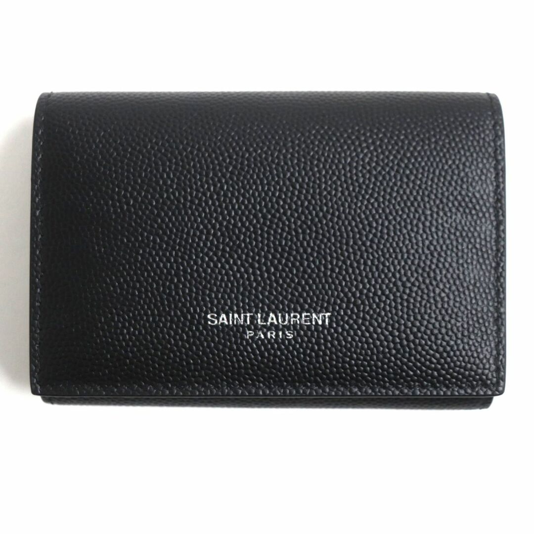 未使用品▼SAINT LAURENT PARIS サンローランパリ ロゴ入り 6連 レザー キーケース ブラック シルバー金具 伊製 メンズ 箱・保存袋付き