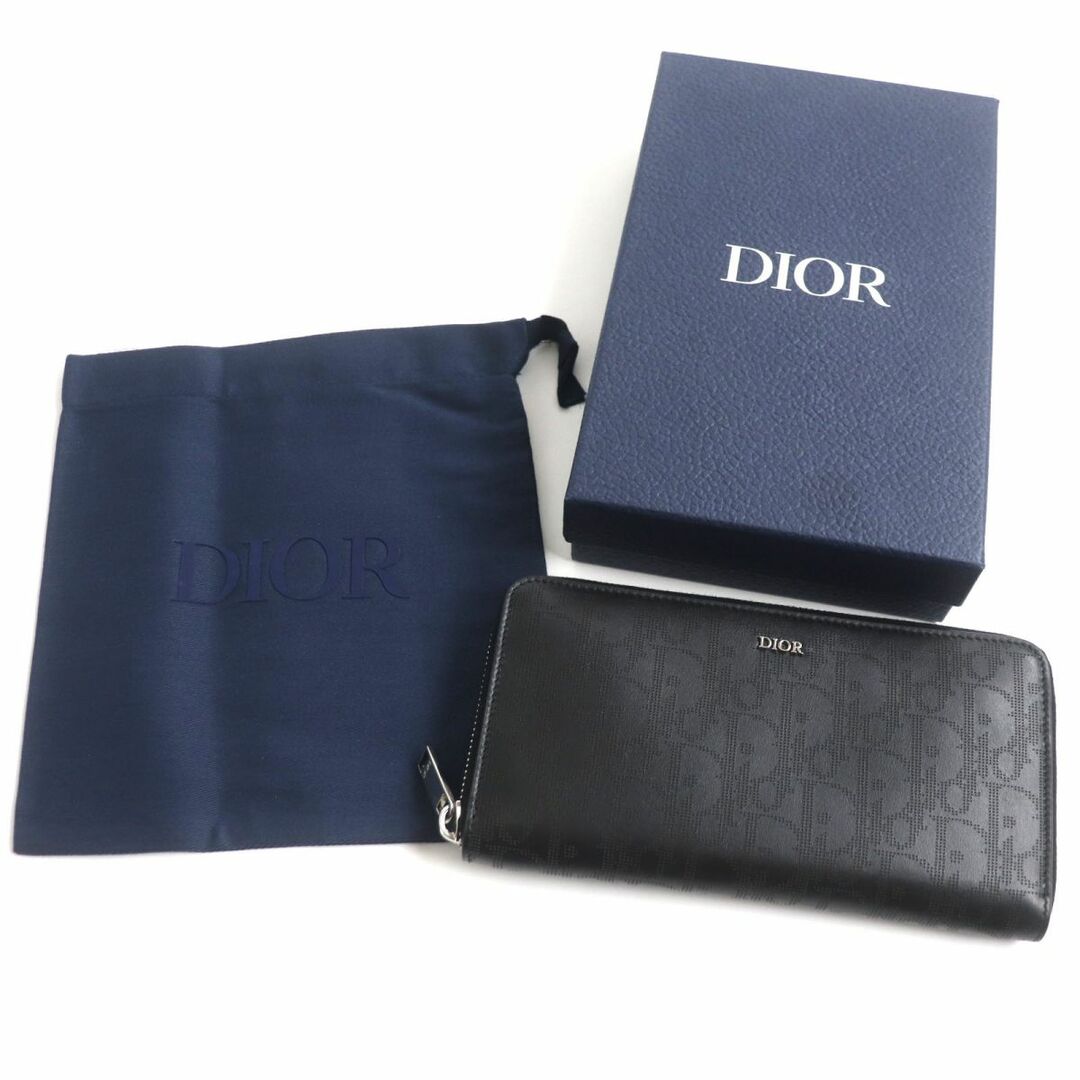 DIOR HOMME(ディオールオム)の極美品▼DIOR ディオールオム 2ESBC252VPD ディオール エッセンシャル オブリーク ギャラクシー レザー ロングジップウォレット/長財布 黒 メンズのファッション小物(長財布)の商品写真