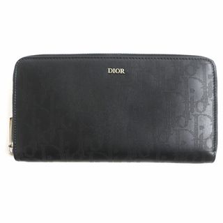 ディオールオム(DIOR HOMME)の極美品▼DIOR ディオールオム 2ESBC252VPD ディオール エッセンシャル オブリーク ギャラクシー レザー ロングジップウォレット/長財布 黒(長財布)