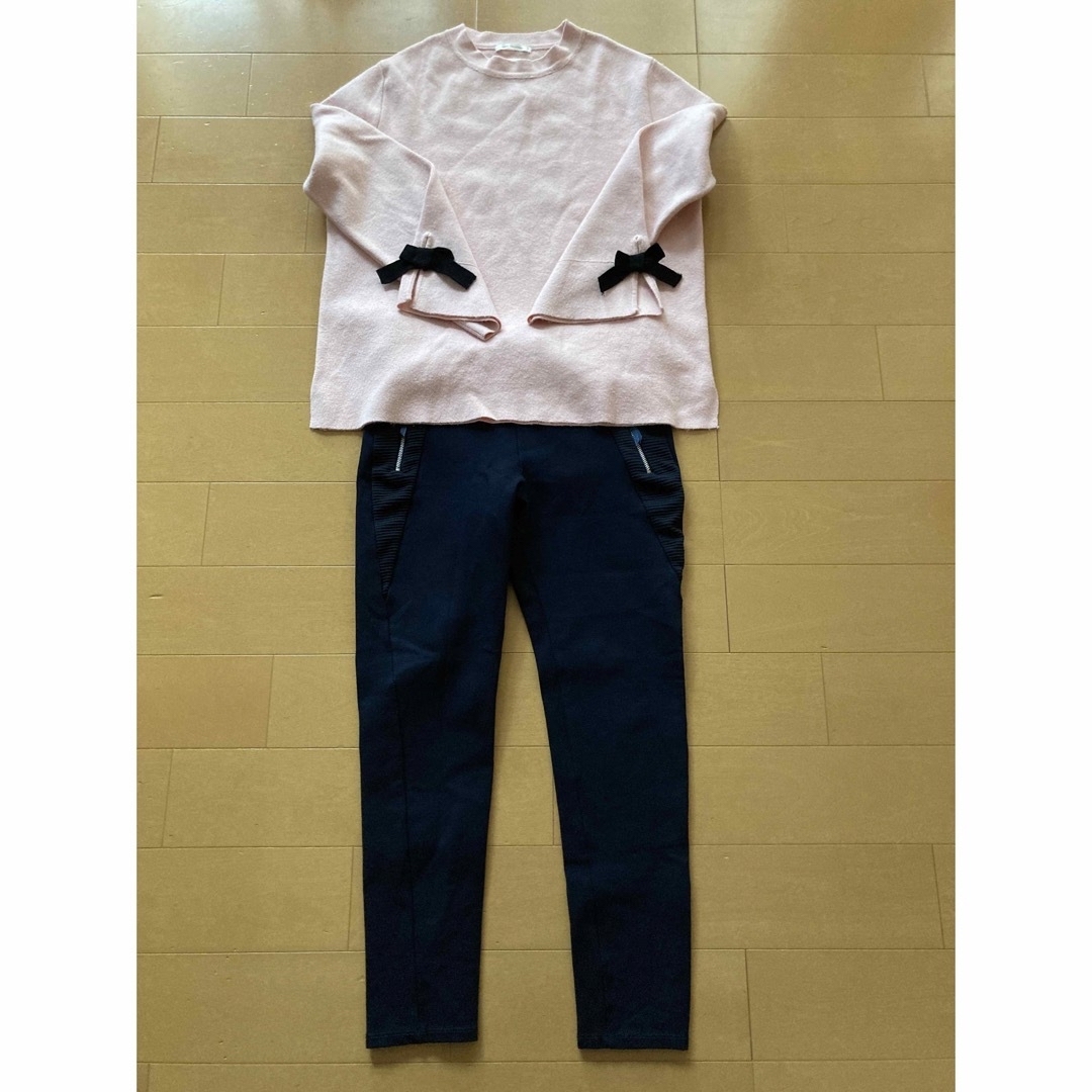 ZARA KIDS(ザラキッズ)の【上下セット売り】ZARAガールズニット・パンツセット(サイズ152) キッズ/ベビー/マタニティのキッズ服女の子用(90cm~)(ニット)の商品写真