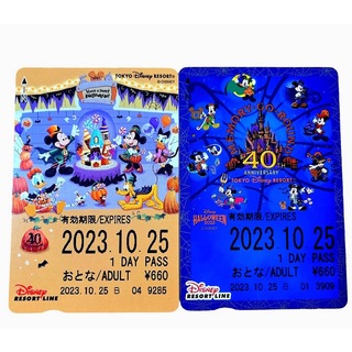 ディズニー(Disney)のディズニー リゾートライン フリーきっぷ 使用済 2023 ハロウィン 40周年(鉄道乗車券)