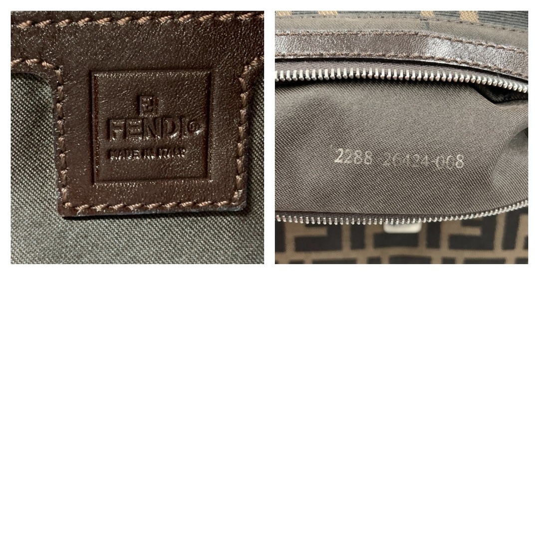 〇〇FENDI フェンディ ズッカ柄 マンマバケット セミショルダーバッグ 26424 ブラウン