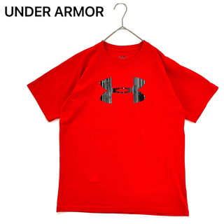 アンダーアーマー(UNDER ARMOUR)の美品✨UNDER ARMOR Tシャツ 160cm 赤 ロゴ ジュニア 男女(Tシャツ/カットソー(半袖/袖なし))