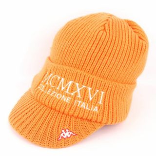 カッパ(Kappa)のカッパ ニットキャップ MOMXVI ゴルフウエア ニット帽 ツバ付 フリース 帽子 レディース フリーサイズ オレンジ Kappa(ニット帽/ビーニー)