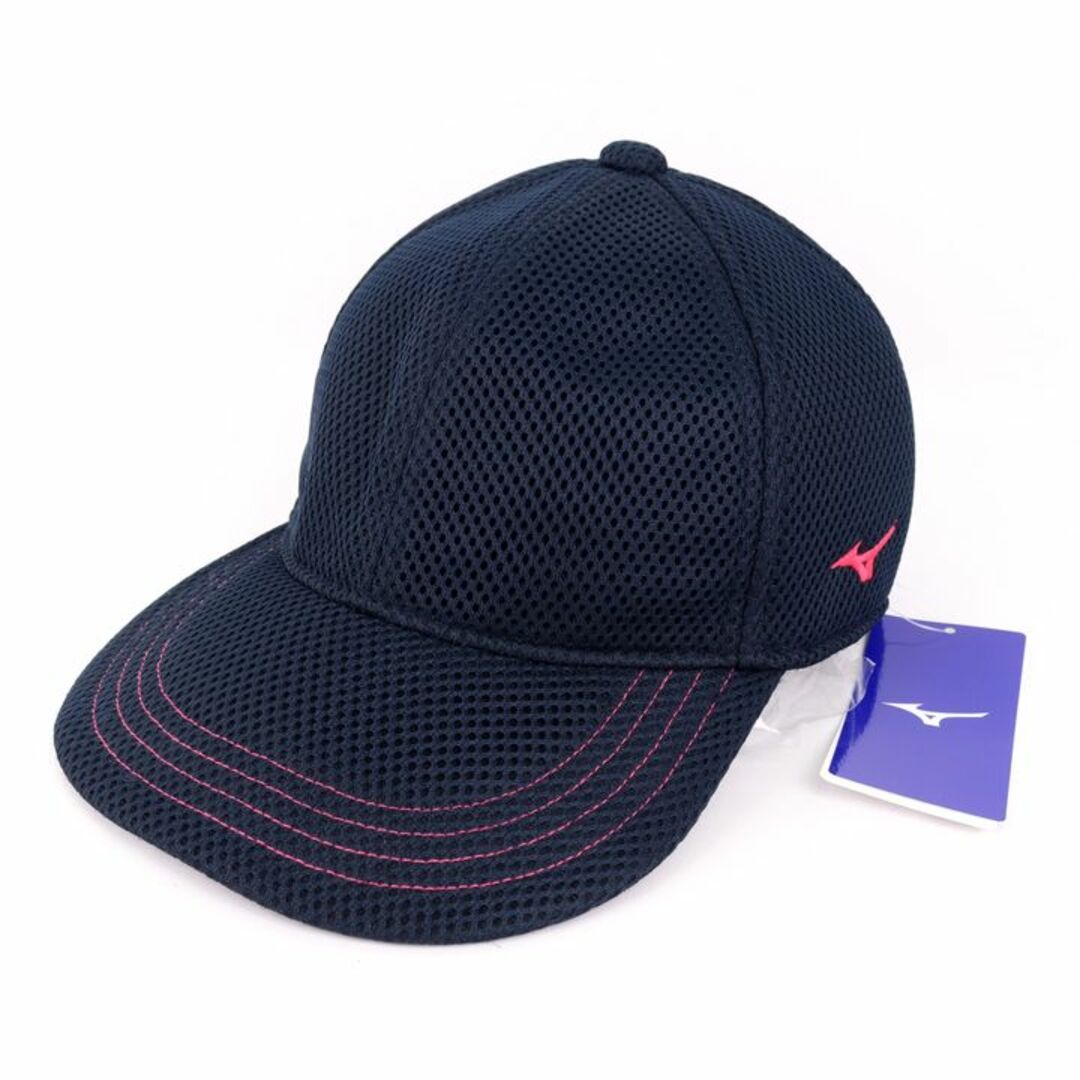 MIZUNO(ミズノ)のミズノ キャップ 未使用 メッシュ ロゴ スポーツウエア 帽子 レディース 56-60cm フリーサイズ ネイビー Mizuno レディースの帽子(キャップ)の商品写真