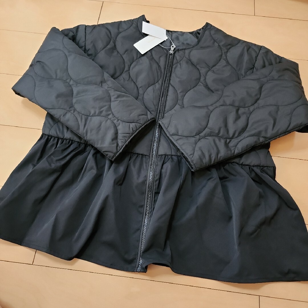 しまむら×RIVIETTA キルトペプラムコート ブラック L しまむら×RIVIETTA キルトペプラムコート ブラック L