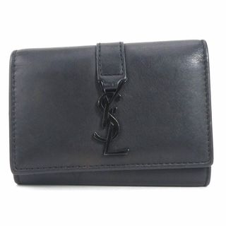 サンローラン(Saint Laurent)のサンローラン SAINT LAURENT キーケース レザー/メタル ブラック/シルバー ユニセックス 送料無料【中古】 e57241a(キーケース/名刺入れ)