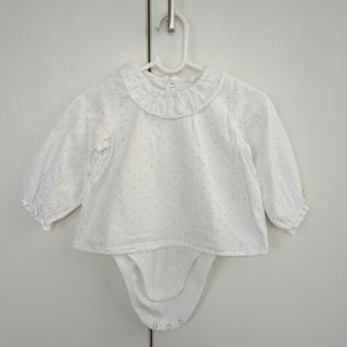 プチバトー(PETIT BATEAU)のPETIT BATEAU/プチバトー/長袖/ロンパース/女の子/70cm(ロンパース)