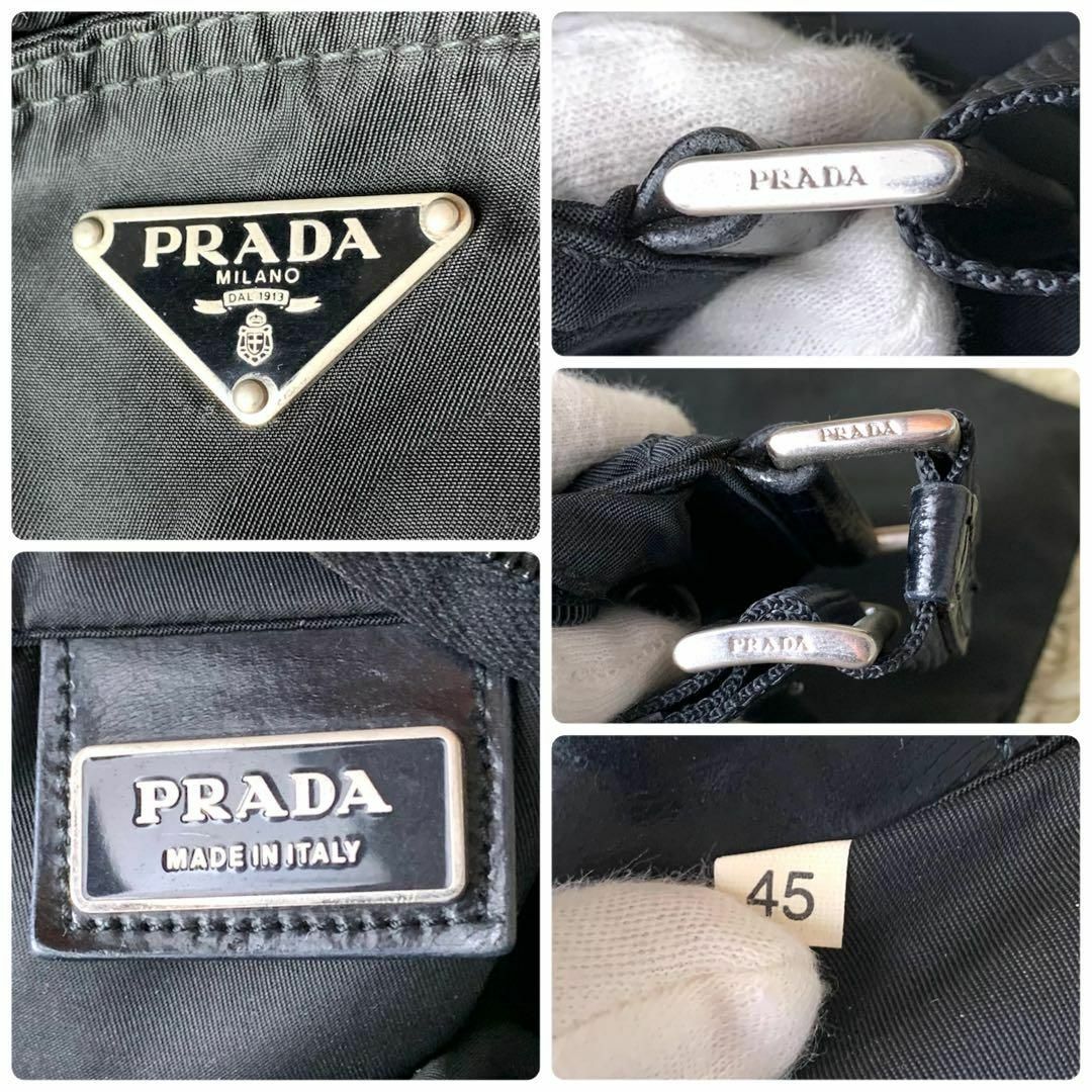 【定番美品✨】 PRADA プラダ ショルダーバッグ ポコノ 三角ロゴ ブラック