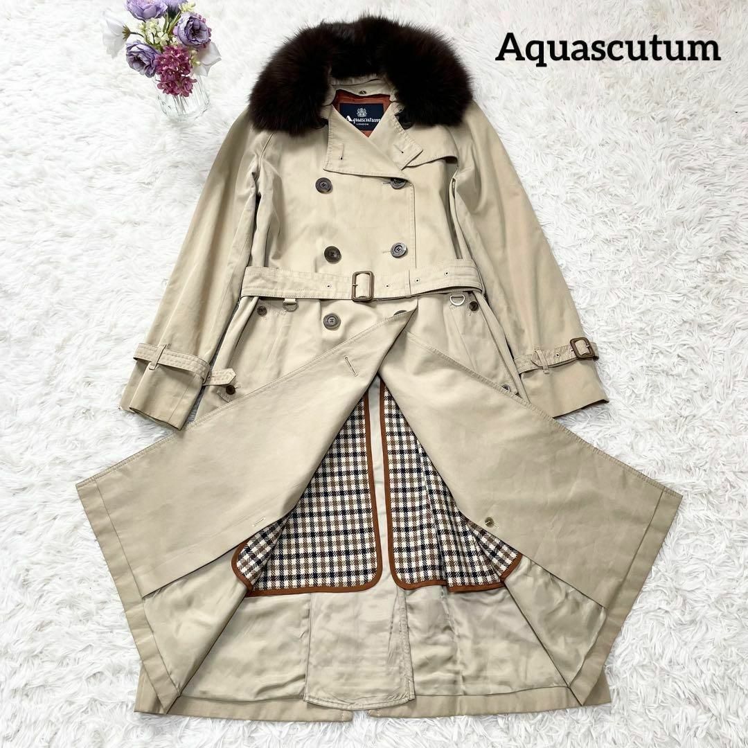 美品 Aquascutum ウールライナー フォックスファー トレンチコート | フリマアプリ ラクマ